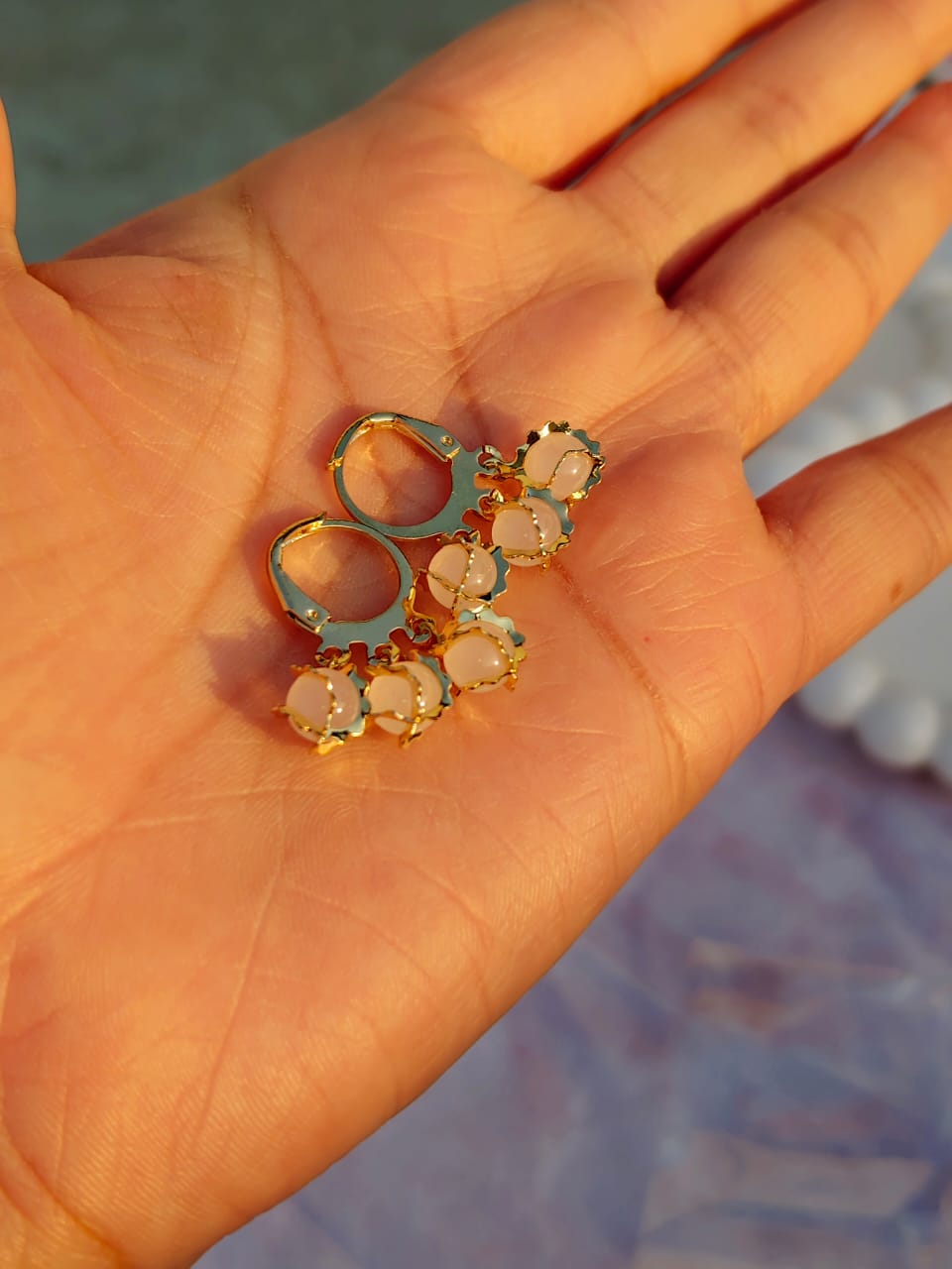 Mini Pearl Hoop Earrings - Image 2