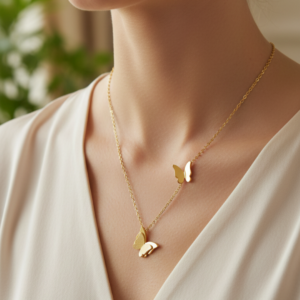 Double Butterfly Necklace
