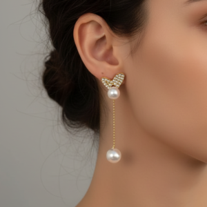 Pearls Heart-Shaped Earrings