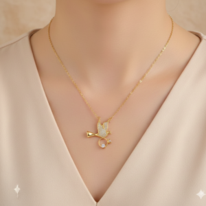 Bird Holding Ring necklace