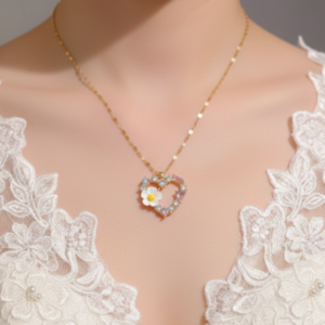 Flower with Heart pendant