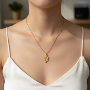 Golden Blossom Charm Necklace