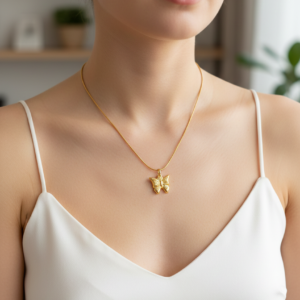 Golden Flutter Butterfly Necklace