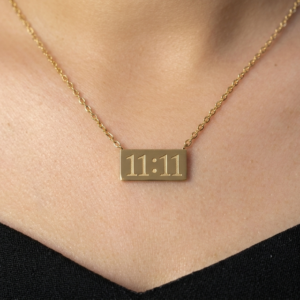 Golden 11:11 Manifestation Bar Necklace